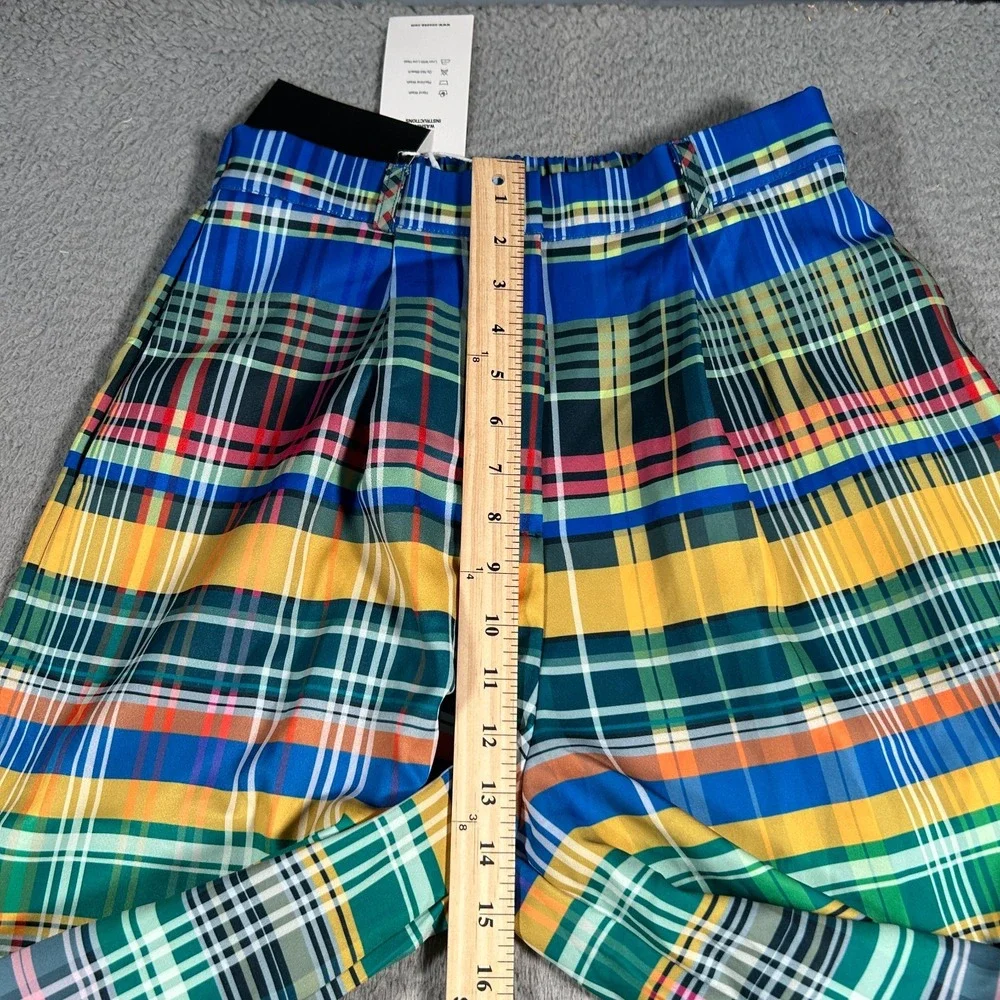 Uoozee Pants Womens 26x28.5 Multicolor Plaid Pleated High Rise Wide Leg Casual - Picture 6 of 9